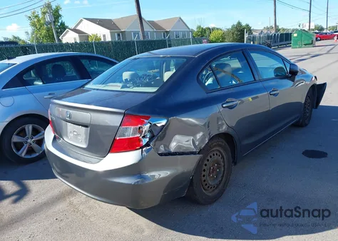 2012 Honda Civic Lx z USA, uszkodzony, nr VIN 2HGFB2F54CH027142